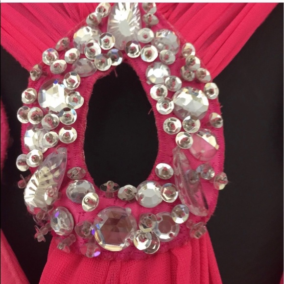 B Darlin |  Hot Pink Cutout Dress - Picture 3 of 4